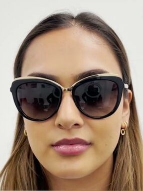NEW Dolce Gabbana Black & Gold Sunglasses DG4304